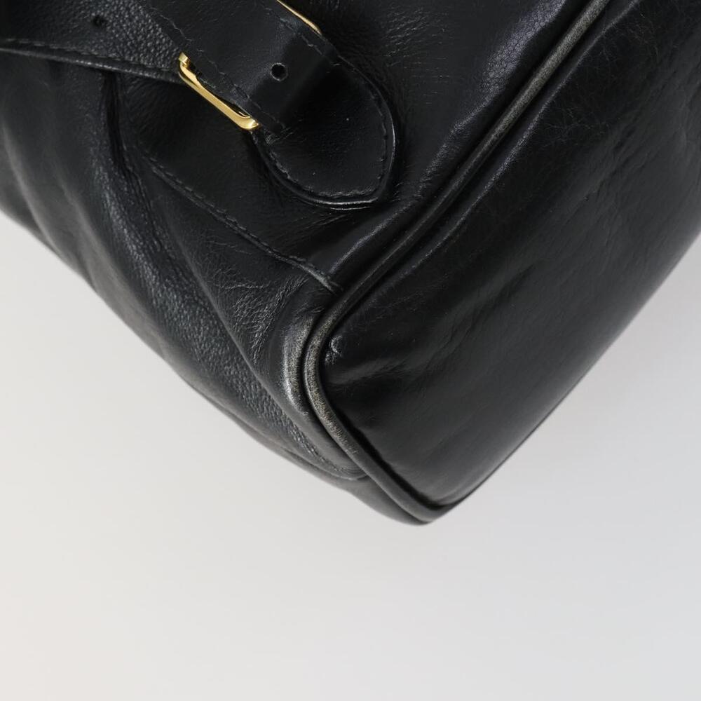 GUCCI Bamboo Backpack Leather Black Gold 003 1998 0016 Auth 153728 - Picture 9 of 16